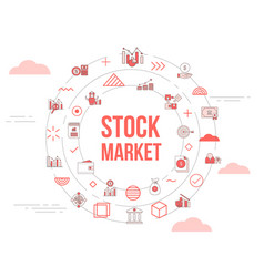 Stock Market Concept With Icon Set Template