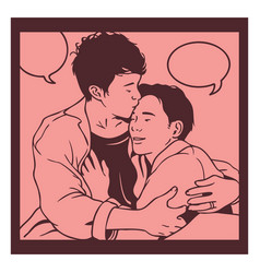 Gay Couple Vintage Comic Pannel