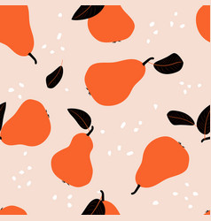 Orange Pears Pattern On A Pink Background