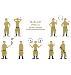 Senior Female Soldier Pose Set Questioning