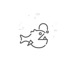 Anglerfish Deep Sea Fish Line Icon Symbol