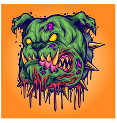 Angry Bulldog Zombie Head