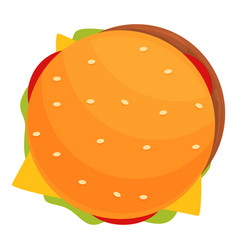 Top View Burger Icon Cartoon Beef Party