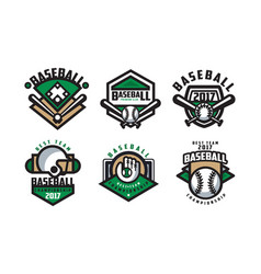 Baseball Championship Badge And Emblem With Bat