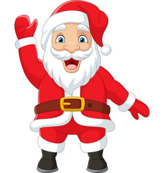 Cartoon Happy Santa Claus Waving Hand