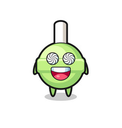 Cute Lollipop Character With Hypnotized Eyes