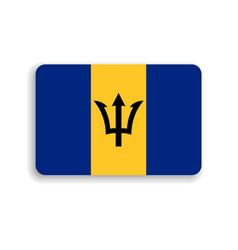 Rounded Rectangle Flag Of Barbados