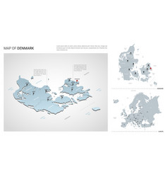 Set Denmark Country Isometric 3d Map Denmark