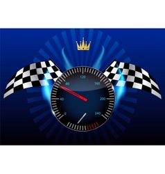 Checkered flag speedometer Royalty Free Vector Image
