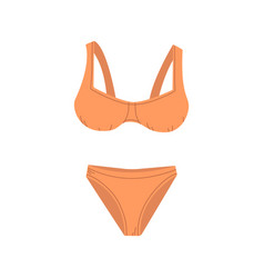 Female Fashion Swimsuit Flat Isolated