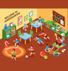 Kindergarten Interior Isometric Composition