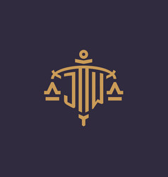 Monogram Jw Logo For Legal Firm With Geometric