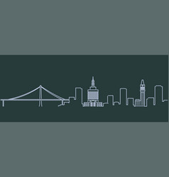 Oakland Single Line Skyline Profile