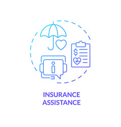 Thin Line Gradient Icon Insurance Assistance