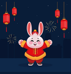 Chinese Rabbit With Lamps