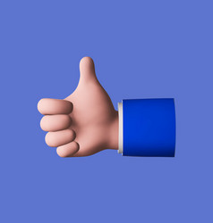 Hand Thumb Up Icon 3d Like Sign Approval Emoji