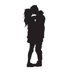 Kissing Couple Silhouette Love