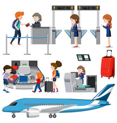 Airport Element And People Set