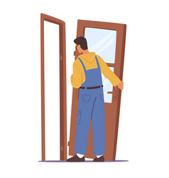 Home Repair Master Set Up New Door In Apartment