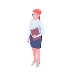 Isometric Office Secretary Composition