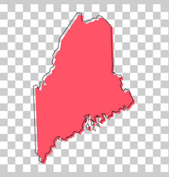 Maine Map Shape United States Of America Flat