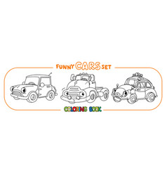 Funny Small Retro Cars With Eyes Coloring Book Set