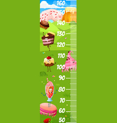 Kids Height Ruler Cartoon Desserts Characters