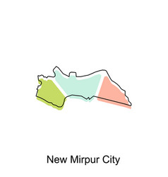 Map Of New Mirpur City Modern With Outline Style