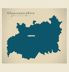 Modern Map - Gloucestershire County Uk