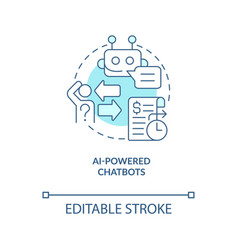 Ai Powered Chatbots Turquoise Concept Icon