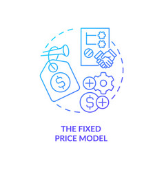 Fixed Price Model Blue Gradient Concept Icon