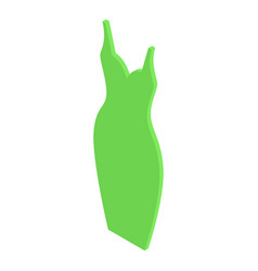 Green Cocktail Dress Standing On White Background