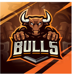 Black Bulls Esport Mascot Logo Design