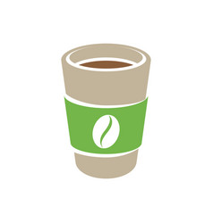 Brown And Green Paper Coffee Or Tea Cup Icon