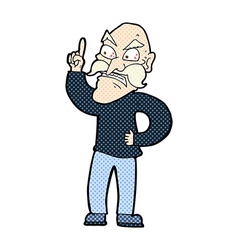 Comic Cartoon Old Man Laying Down Rules