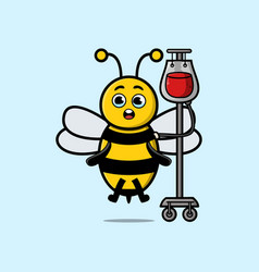 Cute Cartoon Of Bee Having Blood Transfusion