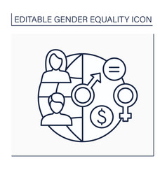 Gender Parity Line Icon