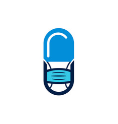 Mask With Medicine Capsules Logo For Hospital