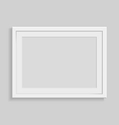 Realistic Horizontal Blank White Picture Frame