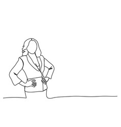 Woman In Business Suit One Line Drawing