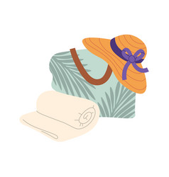 Beach Bag With Hat And Towel