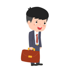 Businessman Crying Sad Flat Cartoon