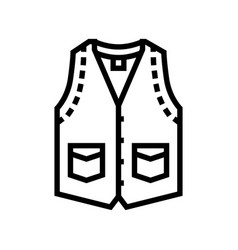 Vest Denim Line Icon