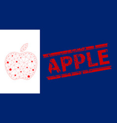 Apple Textured Stamp And Polygonal Mesh