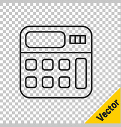 Black Line Calculator Icon Isolated On Transparent