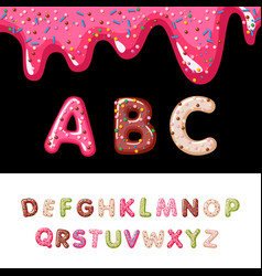 Donut Alphabet Sweet Bakery Font Pink