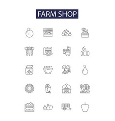 Farm Shop Line Icons And Signs Shop