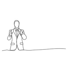 Man In Business Suit One Line Drawing