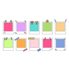 Polaroid Photo Frame Line Cartoon Set Memo