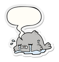 Cartoon Crying Fish And Speech Bubble Sticker